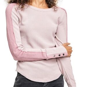 We The Free Light Pink Long Sleeve Top